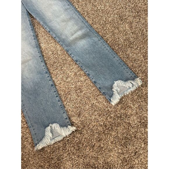 Jonathan Simkhai River High Rise Straight Leg Jeans Light Wash Frayed Hems 27 - Picture 14 of 14